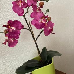 Blumentopf mit Kunst Orchidee 
52 / 26 cm