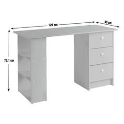 Malibu 3 Drawer Office Desk - White fully assembled but all new also we have black or grey or oak colour in stock and we can deliver local 
The Malibu Desk in white is easy to assemble and has plenty of storage space. With 3 handy shelves and 3 easy-glide drawers, you can keep everything from books and stationary to files and other accessories. The drawers can be positioned at either end and you can use it as a dressing table or an office desk
Size H72.1, W120, D49cm.