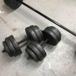 Barbell and Dumbbells set for sale and it’s all brand new 50kg weights include bar and dumbbells and we can deliver local