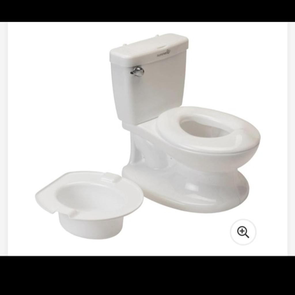 The Summer My Size Potty is the perfect stepping stone to an adult toilet, helping your toddler ditch the diapers. This potty looks and feels just like the real thing, helping little ones feel more confident when they start potty training.
Rewarding flush sound
Flip-up seat
removable bowl for easy cleaning
Clip-on splash guard for boys
18 months +
*used a couple of times ,cleaned and ready for collection from E15 3AG
batteries included