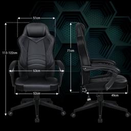 New Gaming Chair with recliner and footstool. Cash and Carry only. Thank you