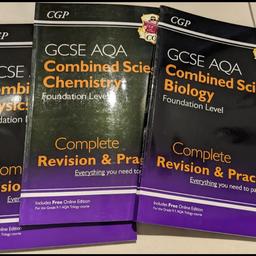 Can deliver if you're nearby.

3 Foundation level revision guides in excellent condition.

Science - Biology, Chemistry & Physics.
