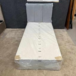 Title: Single divan bed with Headboard 
Product Code: CN-N47
Color: Light Grey
Dimensions: L 190 X H 35 X W 90 cm
Condition: Brand New Bed
Viewing recommended
Delivery Available 
Mattress Optional