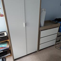 Selling set; cot (140x70), mattress, wardrobe and chest of drawer
Tutti Bambini Modena brand
In very good condition, looks like new, no damage. New cost £650 (without the mattress).