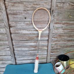 Vintage Speedbird badminton racquet. Has been used for home decor.