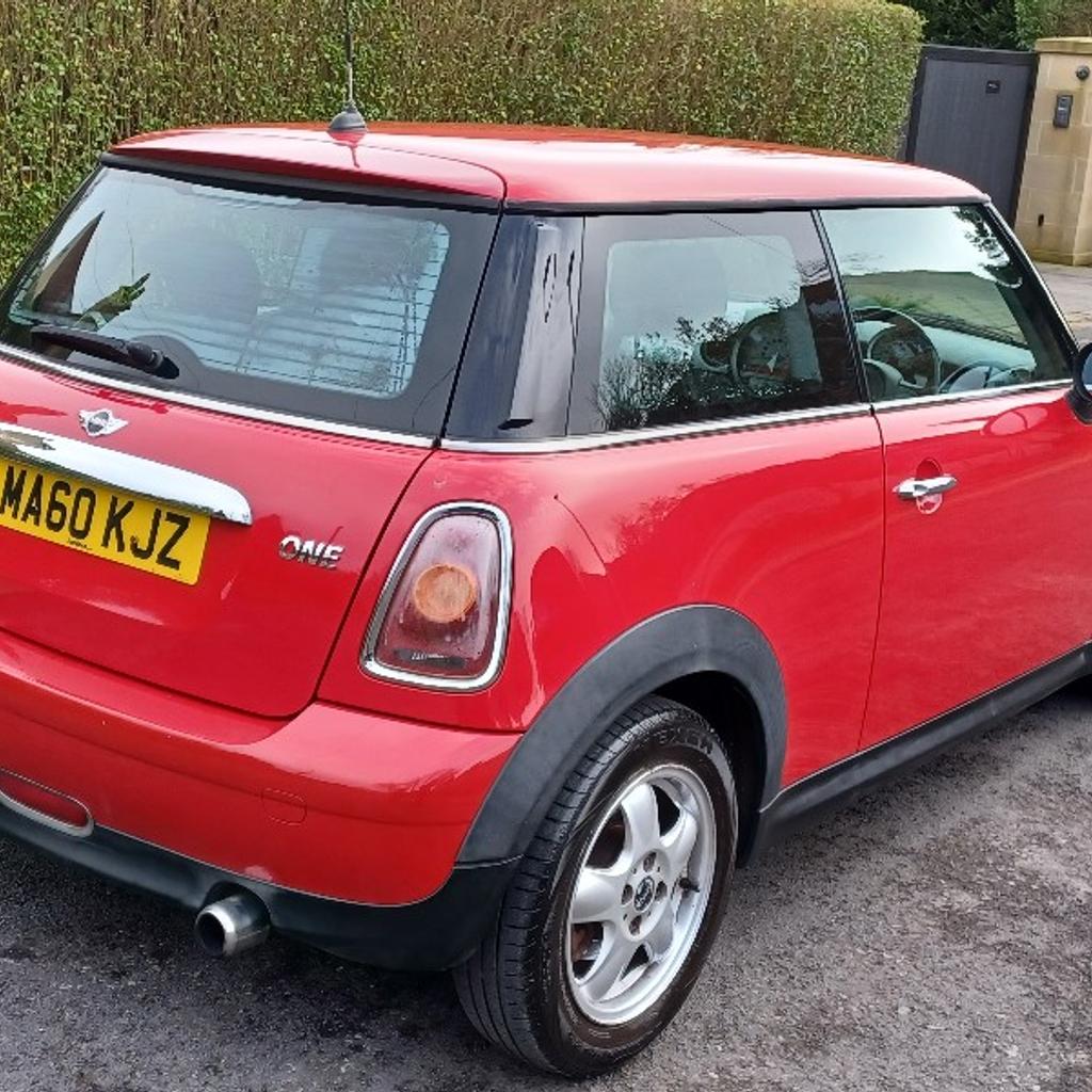 For Sale Mini One 2010 1.6 petrol in red, start and stop, 6 speed gearbox, manual, 3 door, low mileage 94k

Full V5 logbook, 12 months mot, just been serviced oil filter, oil, air filter, cabin filter, spark plugs, ignition coils, new O2 sensor, comes with some paperwork

Front electric windows, front fog lights, central locking, cd player, radio am/fm, bluetooth, aux, dsc, ac, clean inside and out, alloy wheels with good tyres, some age related marks

Drives perfect, Clutch and gearbox in good working condition no knocks or bangs, 1 key