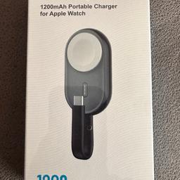 New in sealed box
Smoke and pet free household 

This Apple Watch Wireless power bank built-in 1200mAh battery provides a full charge to your watch 1-3 times. 1-2.5 hours will get 100% power.

This little portable charger is made of ABS plastic material. size 2.36inch *1.57inch, very handy, compatible with Apple watch series 9 8 UItra 7 6 5 4 3 2,SE,Ultra 2,NIKE,49/41/45/44/40/42/38mm

The Apple Watch wireless charger is designed with overcurrent, overvoltage, short circuit and over-temperature protection

LOADS OF OTHER BARGAINS AVAILABLE PLEASE TAKE A LOOK