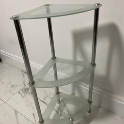 3 tier half frosted glass shelving stand in excellent condition well looked after. Collection only from PR1.