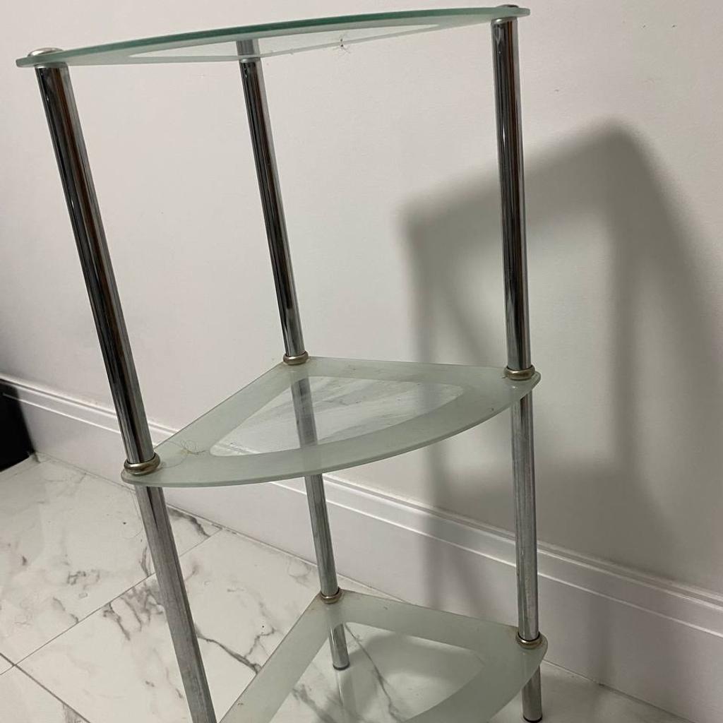 3 tier half frosted glass shelving stand in excellent condition well looked after. Collection only from PR1.