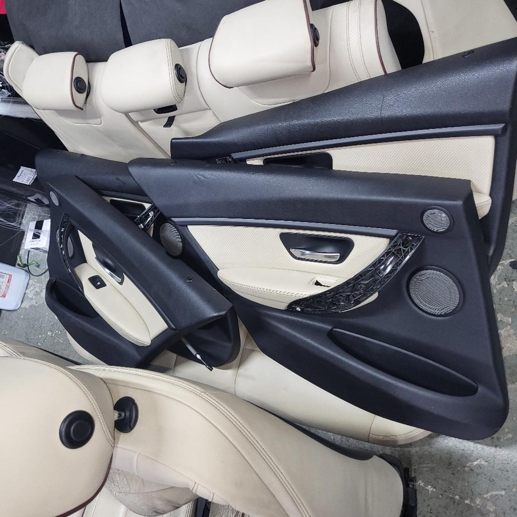 bmw f30 individual leather seats complete set with arm rest and door cards front seats electric and heated rear seats split folding non heated.
