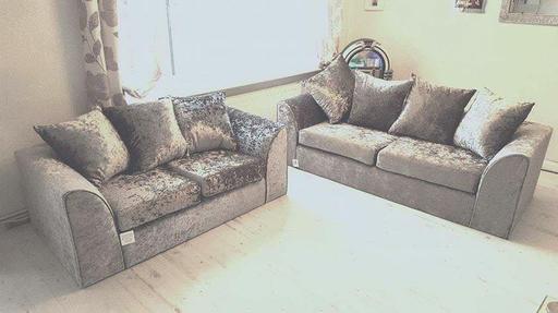 Buy & Sell South East London Kidbrooke - South East London - Photos for SILVER CRUSH VELVET SOFAS