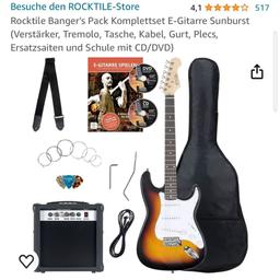 E- Gitarre für Einsteiger von Rocktile Komplettset, Zubehör siehe Fotos, 1-2 x benutzt,
nur Abholung
