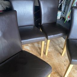 This is a set of 4 real Leather dining chairs in very good condition no cuts or scratches collection only