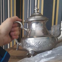Handmade Moroccan Teapot, Vintage Style Handmade Moroccan Silver, Moroccan Teapot .