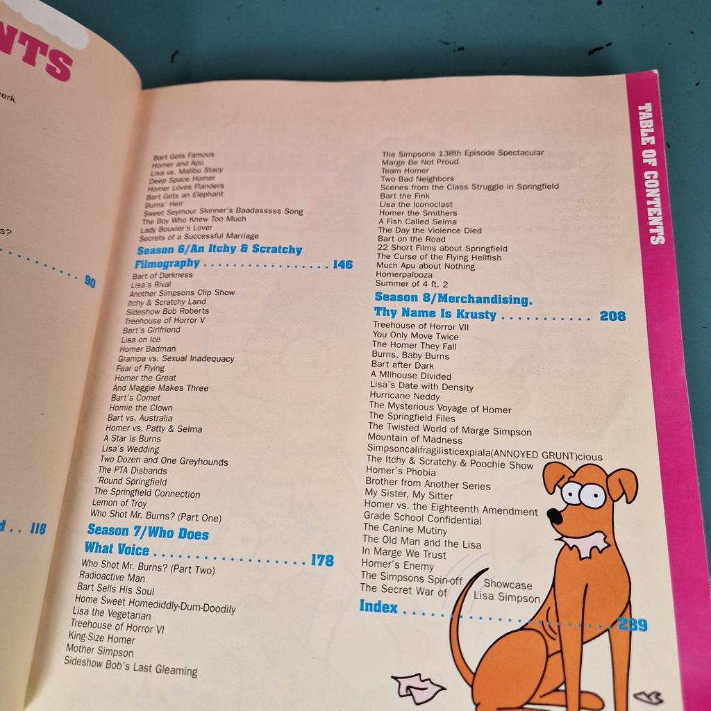 The Simpsons. A complete guide to our favourite family. Characters, episodes, and secret jokes you might have missed.
Corners have curled in the front. Creased back cover.