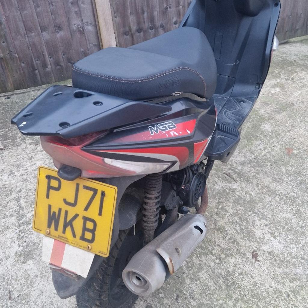 MGB 125cc scooter. not running but doesn't need to much work to it. ideal little project or parts and spares. also got a brand new spare seat with it aswell.