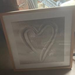 Large heart picture with wood effect frame - £8.00 pick up Heworth in York