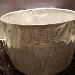 large grey fabric lampshade size 12" X just under 7.5" long, grey velvet lampshade size 7" wide x 6" long and a large white lampshade size 12" wide x 8" long. Please note the 1st photo of the grey one is brand new. £6.50 for all.