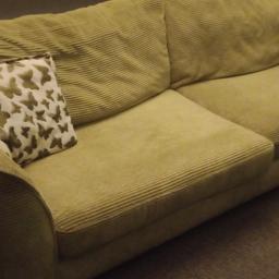 DFS 4 seater sofa, lime green, 5 years old but unused in the last 2. Cushions and care kit included.