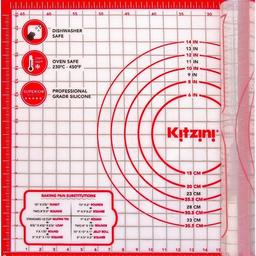 Kitzini’s silicone pastry mat combines an anti-slip work surface with a non-stick baking sheet. Ideal pastry mats that sit perfectly still & flat. Plus, no need for grease or cut parchment paper just slip the silicone mat for baking onto your tray & bake with confidence
Kitzini’s silicone mats for baking feature all the conversion charts & metrics you need, including dimensions for ruled & circular edges. Each silicone baking sheet is built for durability & pastry cutting safety at 0.75 mm thick
It is made from a unique fiberglass core, ensuring even heat distribution so no soggy or burnt bases. Kitzini’s silicone baking mat can withstand temperatures from freezing to 248°C, an ideal baking tray for cooking, cooling & freezing
The silicone heat resistant mat ensures easy release, so no sticking & baked treats won’t get broken. Plus, it’s bye-bye baking paper & no need for butter or fat, as each oven liner is non-stick & will last 3,000 bakes. Just wipe clean & reuse or roll-up & store