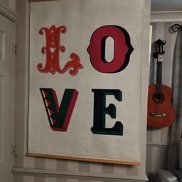 RETRO CARNABY ST CANVAS 4FT X3FT LOVE LETTERS TAPESTRY. ROLLS UP EASY TO TRANSPORT. 