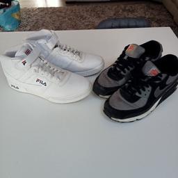 2x mens trainers ,white size 12 black size 11, worn but still in good condition from pet and smoke free home DY6 ( £9 each or £16 for the 2)