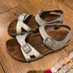 Child’s size 1 silver leather Birkenstock