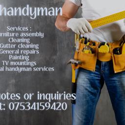 Welcome to DT's Handyman Services! With a good few years on my belt of experience and a passion for craftsmanship, I'm here to take care of all your home repair and maintenance needs.I first start in my own families home just as a hobby slowly starting to have a passion for it ,now I am glad to start up a business to help my community.From setting up shelf’s to painting walls and assembling furniture, no job is too big or too small. I pride myself on delivering reliable service, attention to detail, and exceptional customer satisfaction. With transparent pricing and a commitment to punctuality, you can trust me to get the job done right the first time. Let me help you make your house a home with quality handyman services you can rely on.