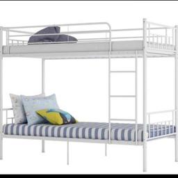 3FT Single Bed Children Metal Bed Frame With Stairs
Double Bed Kids Bunk Bed(White)
Frame only.

Flat pack boxed Assembly required 

See pictures for more details 

Local delivery can be arranged with extra cost depending on your post