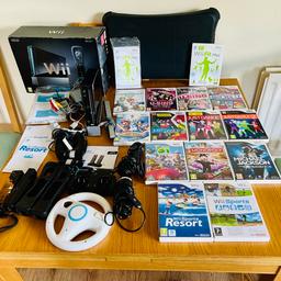 Nintendo Wii Console Mega Bundle 🎮
📍Everything you will ever need to play the Wii

Used, in pristine condition. No damage, everything in working order. Wii console boxed with everything you will need, plus many extras included.
All original manuals included.

📍What’s included:
▪️Nintendo Wii Console with power supply
▪️Wii Fit Board
▪️2 original remote controls
▪️2 original silicone remote control covers
▪️2 Nunchucks
▪️2 motion sensors
▪️2 microphones
▪️Speedlink remote control charging unit
▪️ 1 official Nintendo Wii steering wheel
▪️14 Games included:
 🔻Wii Fit Plus
 🔻Wii Sports
 🔻Wii Sports Resort
 🔻Wii Michael Jackson The experience
 🔻Wii Monopoly
 🔻Wii Planet 51
 🔻Wii Mario & Sonic Olympic Winter games
 🔻Wii MarioKart
 🔻Wii Just Dance 1, 2 & 3
 🔻Wii U- Sing 1 & 2
 🔻Wii Sing IT

Collection only please from Islington N1