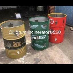 Oil drum incinerators £20 each 
All ready to go 
Uncut ones £10
