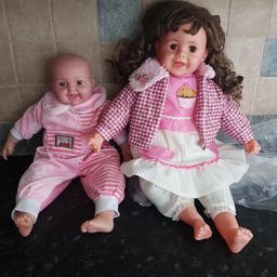2 dolls
1 x large dressed
1 x medium lovely soft bodied to cuddle