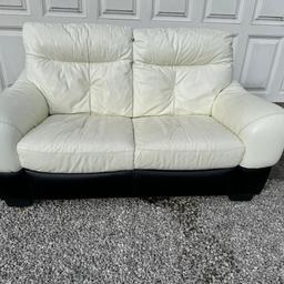 2 Seater Leather Sofa
White and black
good condition