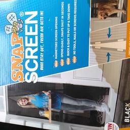 JML SNAP DOOR SCREEN, magnetised screen opening, opens easily, snaps shut in seconds. Quick and easy to install and take down. Keeps insects out when door open. No tools, nails or screws required. See instructions on photos. Brand new, never been used. Retails at £10 new.