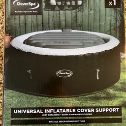 BNIB Clever spa Universal inflatable cover support. Fits all 180cm round hot tubs. Retains heat & prevents rainwater pooling.