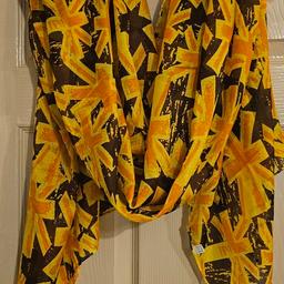 New scarfs /sarongs. no tags only came in a clear bag/as most do/size 43/70 inch.100% polyester.  fair trade. natural flaws all the way around the stiching area .see photos. collection ip3 or posting at your cost. no offers.