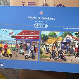 Gibson 2 - 2 x 500 piece jigsaw puzzles
All in one box

The postman’s Round 2 -
Mods & Rockers -

Both for £5

Collection Tamworth B77 2TU
by big Morrisons

All money going to a good cause
Selling LOTS of puzzles please look at all my listings

Thank you
