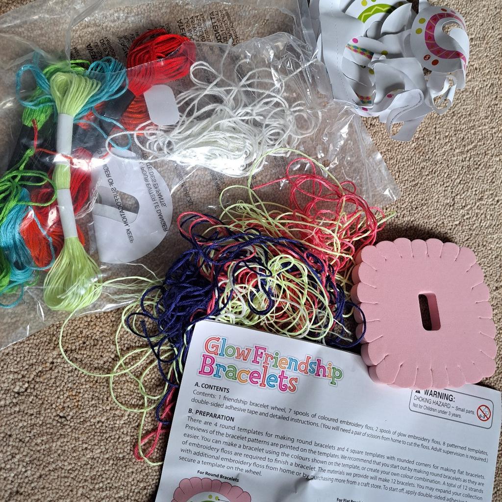 Friendship bracelet set
Includes some glow in the dark threads
Has been used briefly but most of the set is still there
Collection from Conisbrough or may be able to deliver local
