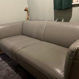 Very modern 2/3 studio sofa from DFS, in great condition. 
This is a one off made piece purchased 4 years ago. Reluctant sale due to redesign of area it was positioned in. A few minor marks/scuffs (see pics) which don’t take away from the beauty of the piece. 
This is a fab piece of furniture made from top quality Italian tough soft leather. Collection only.