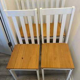 Previous ad got deleted in error
Chester White Painted Oak Slat Back Dining Chair With Wooden Seat Wood and white dining room