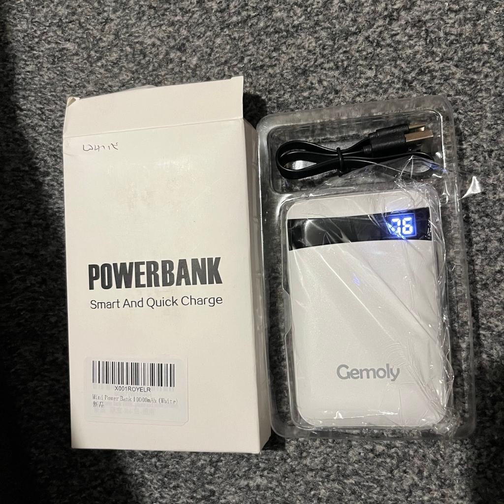 New / unused
30 available
MULTI-BUY DISCOUNTS!!!
These power banks are over stock & for liquidation, hence the low price

They are all individually tested & will be retested prior to dispatch.

Due to testing the outer packaging will be open & some boxes may show minor signs of tear,but contents undamaged.

This must have power bank travel accessory is perfect for on the go power and for emergency boost to snap those not to miss photo moments.
Contents:
Mini Power Bank 10000mAh Lightweight Portable Battery Charger with 2 Inputs & 2 Outputs for Compatibility with all your smartphones / tablets / other USB powered devices.

It’s is pocket size & can be inserted in your usb compatible backpacks / carry bags.

1 x PowerBank
1 x USB-C charging cable
1 x user guide

Sleek white designed with black display screen featuring LCD display so you know just how much juice is left in your power bank.

Please Msg for multi buy discounts.

Warranty not implied / given & no returns
