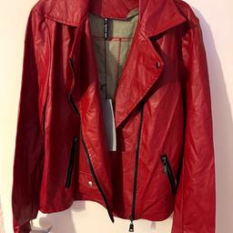 Hi ladies welcome all to this beautiful looking style Ms.Station Faux Leather light weight Biker Jacket Size XL made in Italy brand new with tags thanks