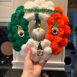 All handmade by me from a smoke free home. 
Make your door stand out from all the rest this St Patrick’s day with a bespoke wreath that is like no other. 
Collection from Congress Mount Armley LS12 3DU.
Can be posted for £3.99 but all payments through PayPal.
Have a look at my other listings for sale.