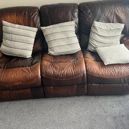 Sofas very good nice leather brown expensive bought fews years