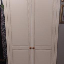 Solid Wooden Wardrobe. Cream coloured with oak top and handles. Collection only. Matching items also available: Chest of Drawers, Tall boy drawers and Bedside Cabinets.
From Alston's Furniture
Smoke Free Environment
Height: 187cm
Width: 81cm
Depth: 51cm