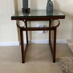 Unusual Glass top table with bronze finishing x 2