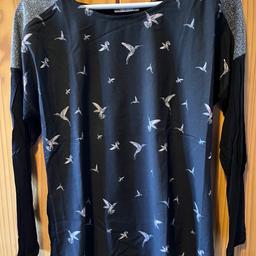 süßes Langarmshirt von Orsay mit Vögeln und Glitzer. nur wenig getragen ohne jegliche Gebrauchsspuren