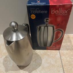 Stainless steel double wall insulated 2/3 cup coffee maker using granular filter coffee. Dishwasher safe. Never used. Collection from EN8 7EL