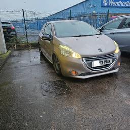 Peugeot 208 1.4 with automatic light automatic wipers cruse control and sat nav. modified with coilovers suspension has STANDARD WHEELS ON IT not what you see in photo. Interior is in mint condition body work has a few marks and slight crack in windscreen wich is expected for the age and mileage. Slight intermittent missfire that occasionally brings e.m.l light on have done some diagnosis and am not 100% sure of what is causing it. Will drive to where you need to take it. Has no MOT. Have all the original parts to put back to standard wich will be supplied with the car. Slight knock from front suspension wich I believe to be the anti roll bar D Bush as it has new drop links top mounts and coilovers. Sold as seen price is negotiable only reason I'm selling is purely because I have no time to fix it and no longer need the car. Message on Facebook or call or text. Is this available Will be ignored nor do I fall for scams.