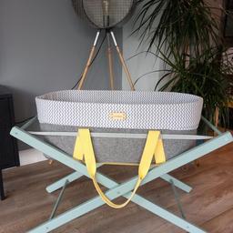 Moses basket brought second hand used for less than 2 months but baby has out grown it. Comes with covers for matress and spare cover for the basket too. Gorgeous basket sad to get rid of it